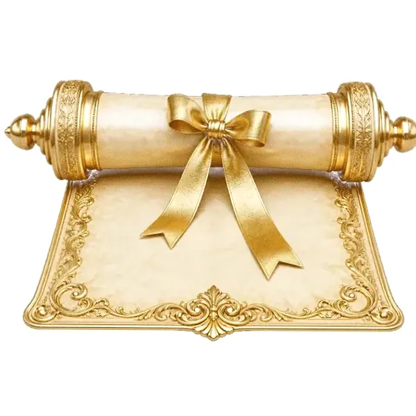 Decorated parchment scroll — Bof