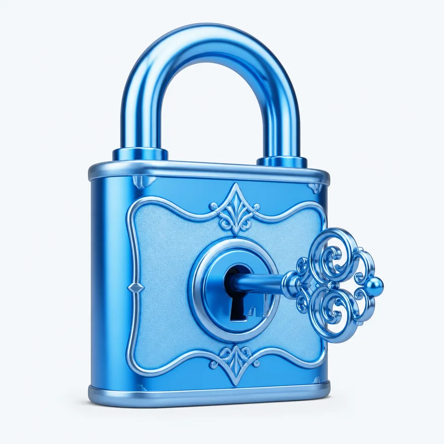 Padlock with key — Bof