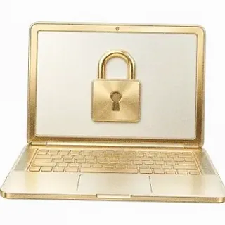 Laptop with padlock — Bof