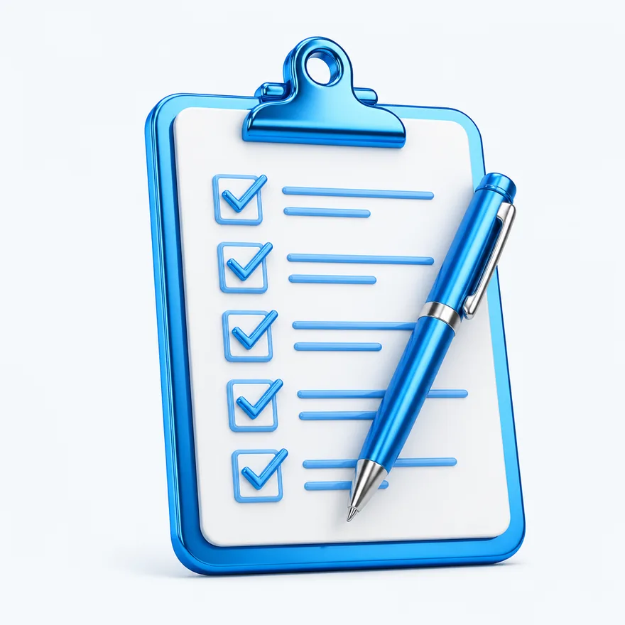 Clipboard checklist — Bof