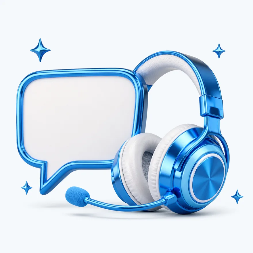 Headset with speech bubble — Bof