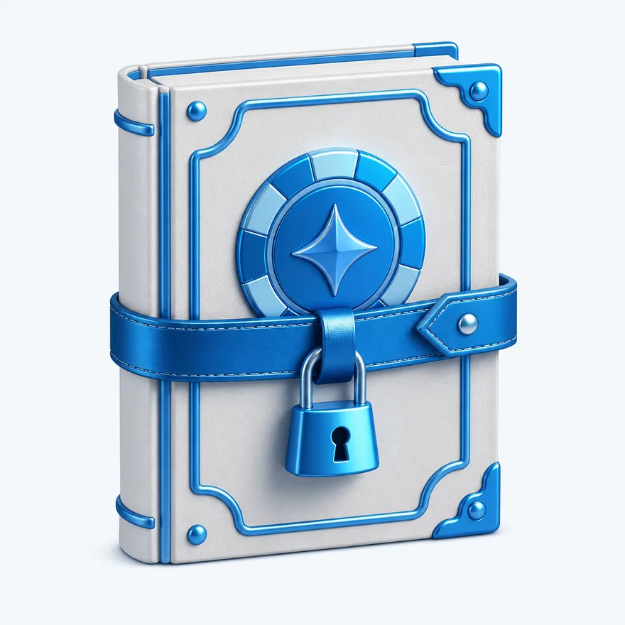 Book with padlock strap — Bof