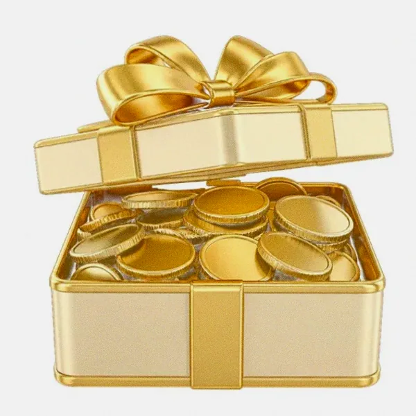 Gift box with coins — Bof