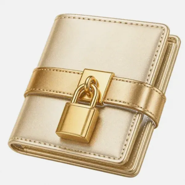 Locked leather wallet — Bof